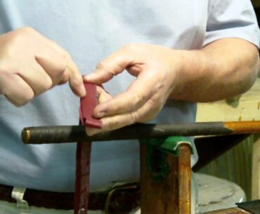 How to apply a leather wrap grip to a Hickory-shafted golf club.