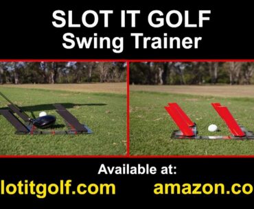 New Slot It Golf Swing Trainer. Master Your Swing-Path. Red Poles for Irons, Black Poles for Woods.