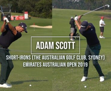 Adam Scott Golf Swing Short Irons (DTL & FO) Emirates Australian Open (Sydney), December 2019.