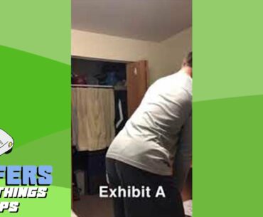 Practicing a Golf Swing into a Closet | Golfers Doing Things Clips