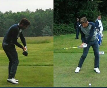 Robert Rock golf swing Driver (down-the-line & face-on), US Open Qualifying, June 2018.