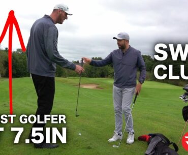 I swap golf clubs with the TALLEST GOLFER IN THE WORLD (7ft 7.5in)