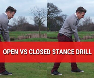 Golf Stance Drill - Practice with OPEN vs CLOSED Golf Stance