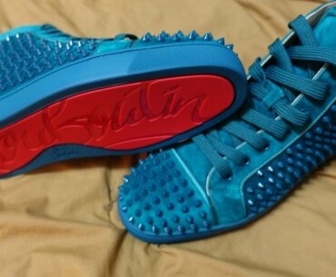 Christian Louboutin Flat Sneakers "Teal Spiked"