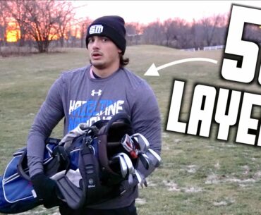 Golfing With 50 Layers Of Clothes On | GM GOLF