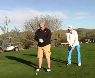 John Dahl Helps Brett with Golf Positioning-Narrow stance and Easy Back swing