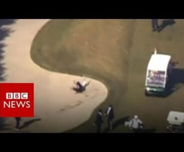 Japan’s PM falls into a golf bunker - BBC News