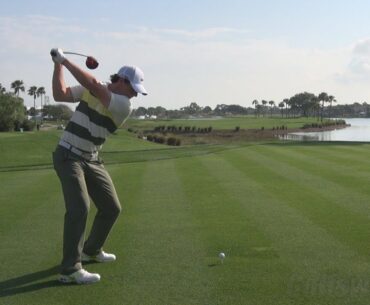 GOLF SWING 2013 - RORY MCILROY DRIVER - PERFECT DTL DRAW STANCE & BALL FLIGHT - REG & SLOW MOTION HD