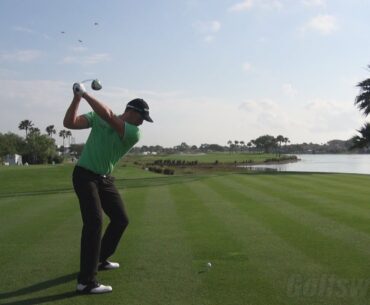 2013 HENRIK STENSON DRIVER GOLF SWING - PERFECT DTL STANCE & BALL FLIGHT - REG & SLOW MOTION HD