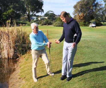 Rules of Golf - Ball Rolls Backwards Into Lateral Water Hazard (Red Stakes)