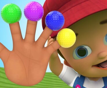 Mini-golf Balls Finger Family Rhymes | Learn Colors for Children with Baby Play Color Balls 3D Kids
