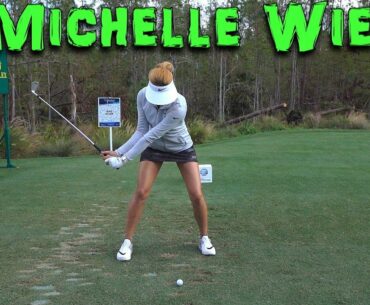 2017/2018 MICHELLE WIE 120fps HD FACE ON IRON GOLF SWING 1080 HD