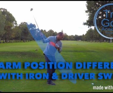 ARM POSITION AT SET UP WITH IRONS & WOODS