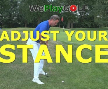 Golf tip: Adjust your stance for a short chip with the ball below your feet