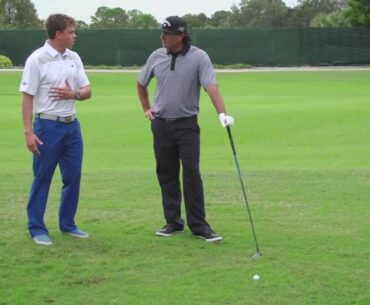 How To Hit Hybrids out of Rough, with Pat Perez - Callaway Office Golf Tips