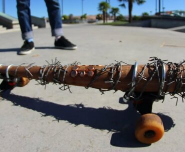 SUPER DANGEROUS WALKING DEAD SPIKED BAT SKATEBOARD! | YOU MAKE IT WE SKATE IT EP 155