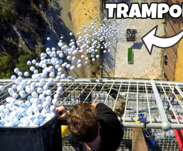 1700 GOLF BALLS VS. TRAMPOLINE from 45m!