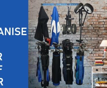 Golf rack - golf bag and trolley storage - how to store golf gear in your garage, house or apartment