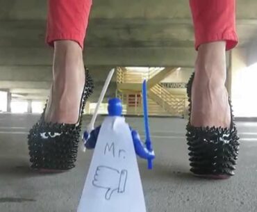 Hot Girl in Spiked High Heels Hates YouTube Thumbs Down