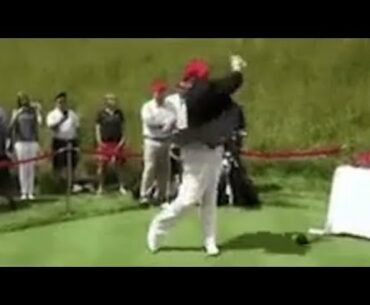 Trump retweets video hitting Hillary Clinton with golf ball
