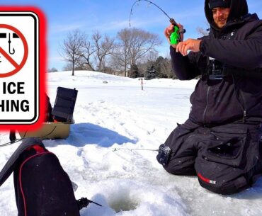 TINY Golf Course Pond is LOADED w/ SLAB Hybrids!! --Ice Fishing
