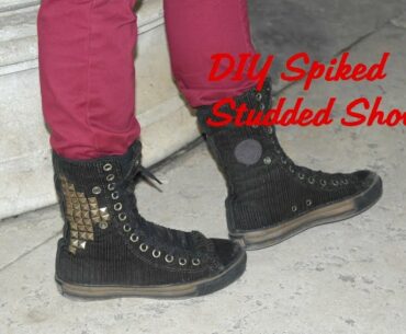 Upcycle your shoes - DIY spiked studded sneakers! DIY Nieten Schuhe!