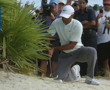 Tiger Woods’ shot from the bushes at Hero World Challenge 2018