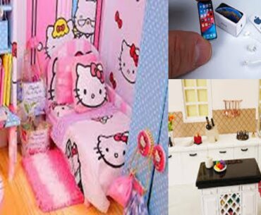 DIY MINIATURE DOLL BEDROOM, MINIATURE KITCHEN ROOM, MINIATURE IPHONE, MINIATURE COOKING