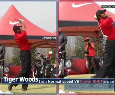 720p HD Tiger Woods Iron Normal vs Power Shot Slow Motion Golf Swing [2011, part 4 of 6]