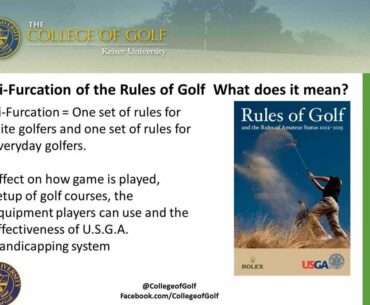 Golf Rules - is Bifurcation Needed