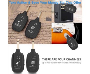 Review A8 UHF Wireless Guitar System Transmitter Receiver 50M UHF Guitar Wireless System Transmitte