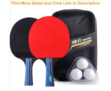 2pcs/set Ping Pong Paddle Racket Double Face Pimples In Long Handle Table Tennis Bat Racket Set Wi