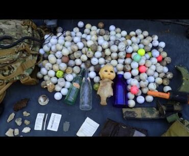 Creek Finds! - Stolen Wallet, Arrowhead, Bottles and a Pile of Golf Balls! | Nugget Noggin