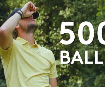 Thomas Pieters tries to make a hole-in-one with 500 balls