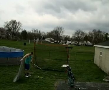 Guy Got Hit By A Sheet Of Metal While Practicing For A Golf Shot