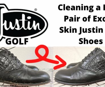 Cleaning and Polishing a RARE Pair of Justin Exotic Skin Golf Shoes