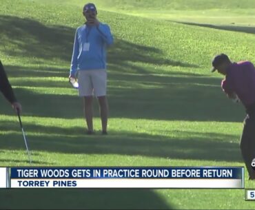 Tiger Woods practices at Torrey Pines