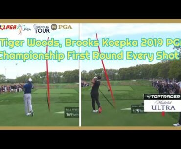 Tiger Woods, Brooks Koepka 1Rd 2019 PGA Championship EVERY SHOT 황제 타이거우즈 & 슈퍼맨 브룩스켑카 2019PGA챔피온쉽 1RD