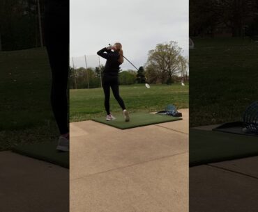 Haley hits the 5 wood far to everyone's surprise