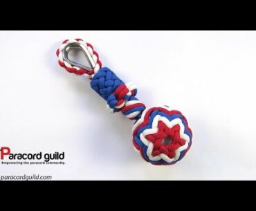 3 color paracord golf ball key fob