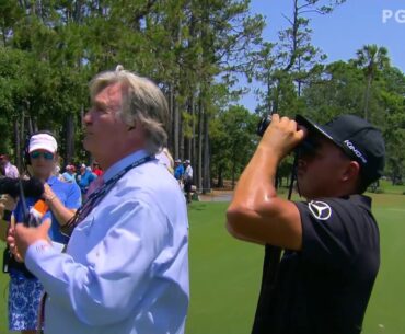 Golf Rules - Rickie Fowler Attempts to Identify His Ball Up a Tree