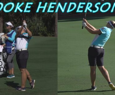 BROOKE HENDERSON REAR VIEW SHORT IRON WEDGE SLOW MOTION GOLF SWING 1080 HD