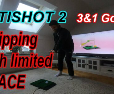 OPTISHOT 2 Golfsimulator, Chipping with very limited SPACE! Quarantine mini simulator with 3&1 Golf!