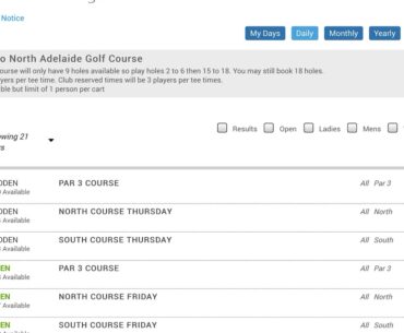 Booking Rules - Midweek club allocated times