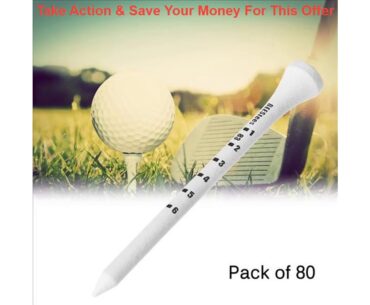 Deal Hot Sale Pack of 80PCS Professional Golf Tees White Wooden Golf Tees with Striped 83mm Wood Te