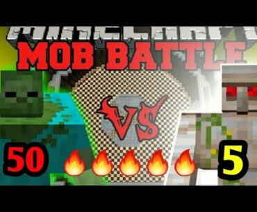 5 Iron Golem VS 50 Zombies | Minecraft Hindi