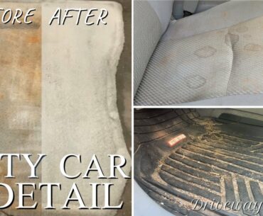 DIRTY CAR DETAILING | Satisfying Transformation Deep Cleaning of a SUPER Filthy Car Interior