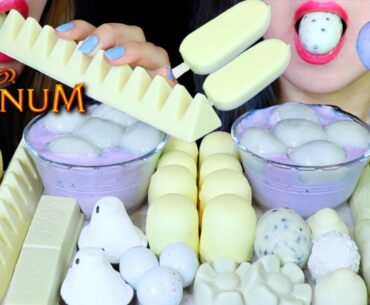 ASMR WHITE CHOCOLATE MAGNUM ICE CREAM, TOBLERONE, MARSHMALLOW, TANG YUAN RICE BALLS, GOLF BALL먹방