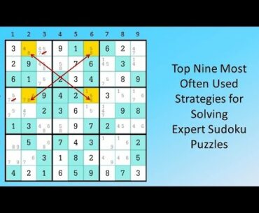 Top Nine Most Often Used  Strategies for Solving  Expert Sudoku Puzzles