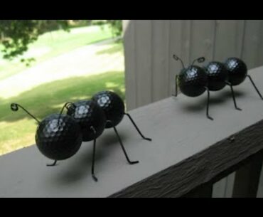 Ant Crafted Out of Recycled Golf Balls and Wire Hangers